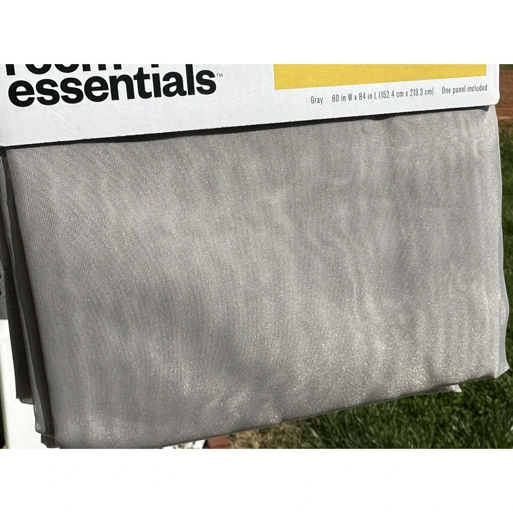 ⚡️2 pc Sheer Voile Window Curtain Panel Gray - Room‎ Essentials - 60